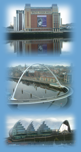 The Baltic Centre, Millenium Bridge and Sage Centre